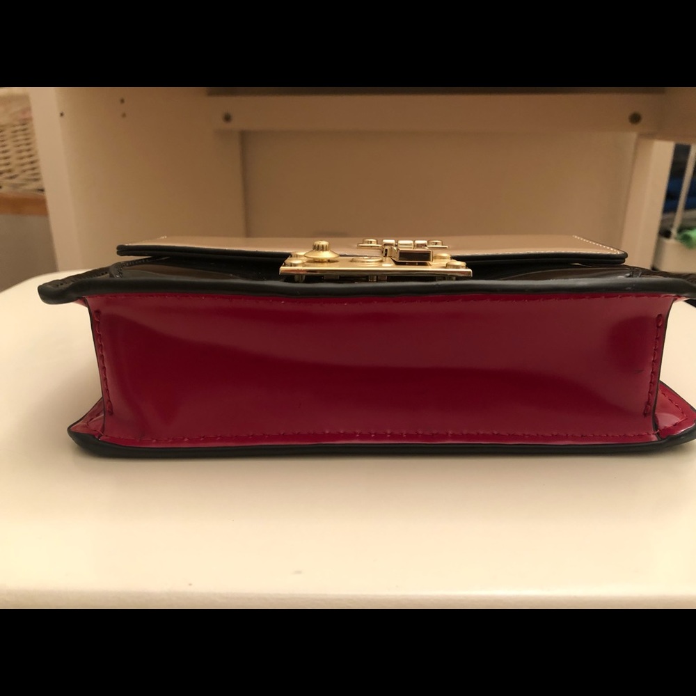 Zara Mini Crossbody Bag Black with Red Accent - Picture 4 of 10